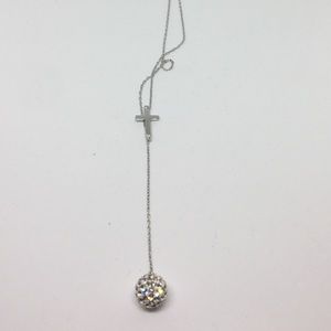SWAROVSKI 925 STERLING SILVER CROSS AND BALL DROP
